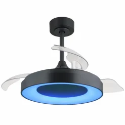 Elina Ventilateur de plafond lumineux Luminaires Globo Lighting LED Gris, 1 lumière, Télécommandes, Changeur de couleurs