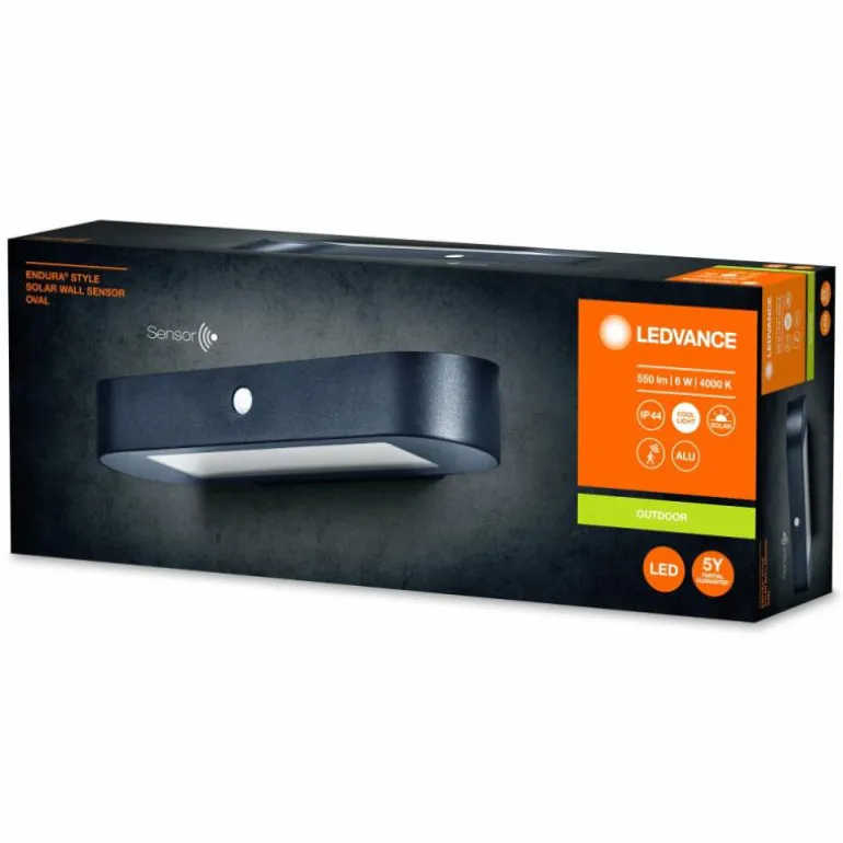 ENDURA Lampe murale d´extérieur Luminaires Ledvance LED Noir, 1 lumière, Détecteur de mouvement