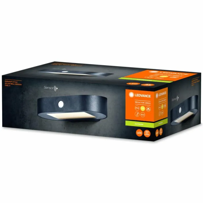 ENDURA Lampe murale d´extérieur Luminaires Ledvance LED Noir, 1 lumière, Détecteur de mouvement