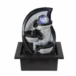 Fontaine Globo ALBERT LED Gris, 4 lumières, Changeur de couleurs