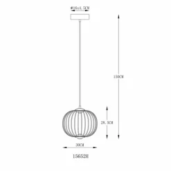 Luminaires Globo Lighting Suspensions|Galway Suspension LED Noir, 1 lumière