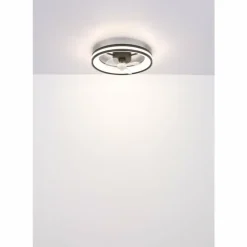 Gatian Ventilateur de plafond lumineux Luminaires Globo Lighting LED Noir, 1 lumière, Télécommandes