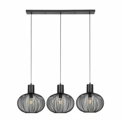 Luminaires Trio Suspensions|GILA Suspension Noir, 3 lumières