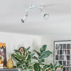 hofstein Spots Et Projecteurs|Gjedso Plafonnier, Spot de plafond LED Chrome, Blanc, 2 lumières