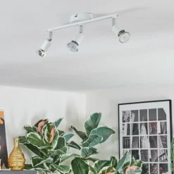 hofstein Spots Et Projecteurs|Gjedso Plafonnier, Spot de plafond LED Chrome, Blanc, 3 lumières