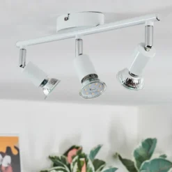 hofstein Spots Et Projecteurs|Gjedso Plafonnier, Spot de plafond LED Chrome, Blanc, 3 lumières
