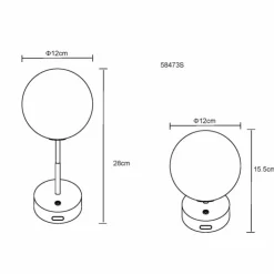 Luminaires Globo Lighting Éclairage Led|Grada Lampe à poser LED Noir, 1 lumière