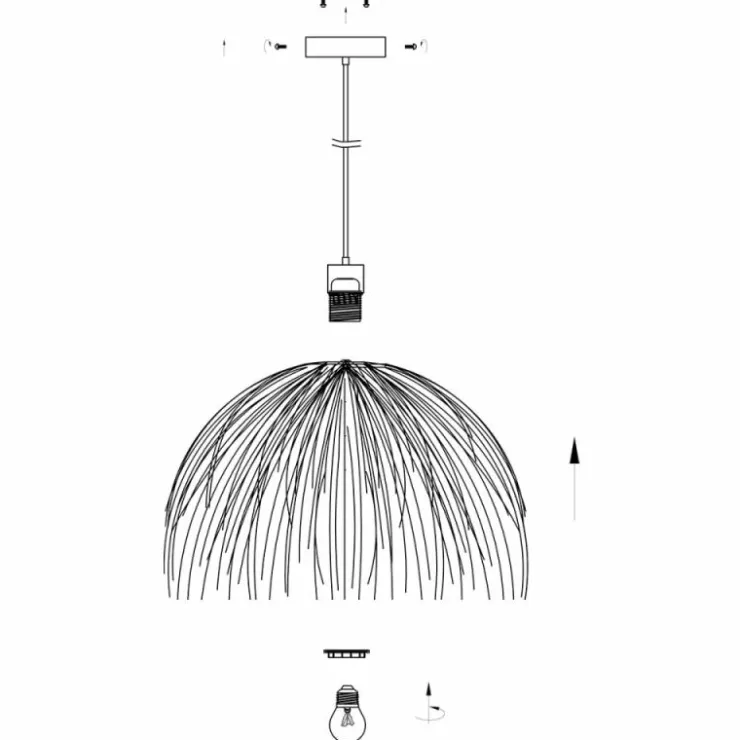 Luminaires Steinhauer Suspensions|Grass Suspension Noir, 1 lumière