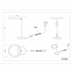 Luminaires Globo Lighting Éclairage Led|Grenvix Lampe à poser LED Noir, 1 lumière