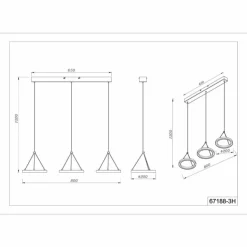 Luminaires Globo Lighting Suspensions|Grenvix Suspension LED Noir, 1 lumière