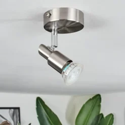 Luminaires Trio Spots Et Projecteurs|Gropptorp Plafonnier, Spot de plafond Nickel mat, 1 lumière