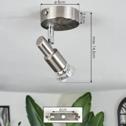 Luminaires Trio Spots Et Projecteurs|Gropptorp Plafonnier, Spot de plafond Nickel mat, 1 lumière