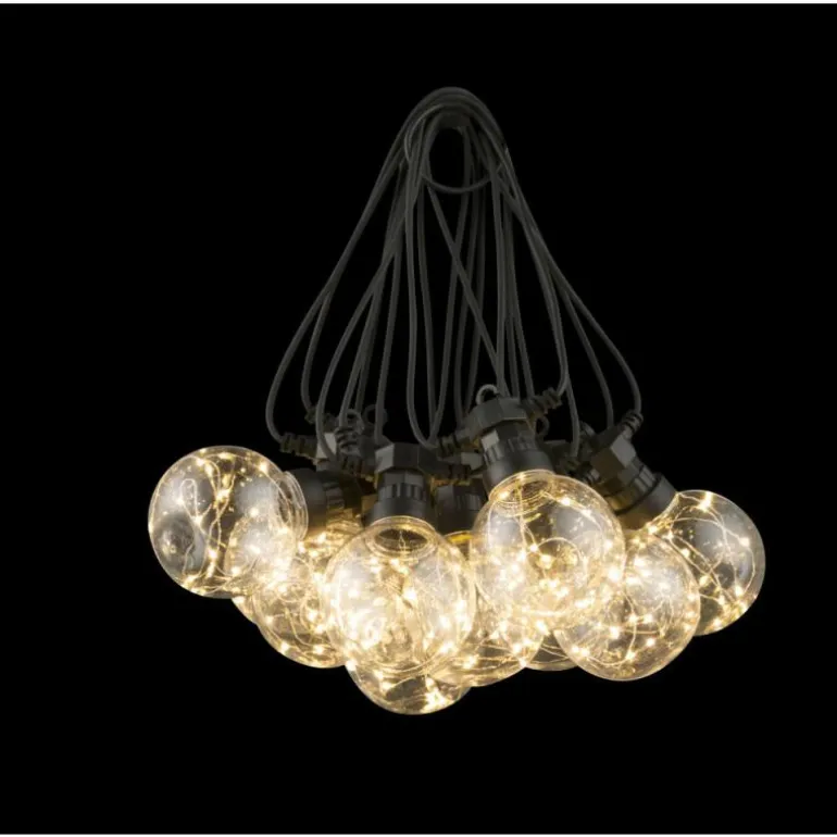 Guirlande Globo ALMAGA LED Noir, 10 lumières