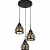 Luminaires Globo Lighting Suspensions|Hassan Suspension Noir, 3 lumières