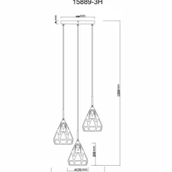 Luminaires Globo Lighting Suspensions|Hassan Suspension Noir, 3 lumières