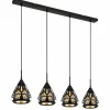 Luminaires Globo Lighting Suspensions|Hassan Suspension Noir, 4 lumières