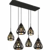 Luminaires Globo Lighting Suspensions|Hassan Suspension Noir, 6 lumières