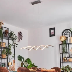 hofstein Éclairage Led|Henrichemont Suspension, Suspension LED Nickel mat, 1 lumière