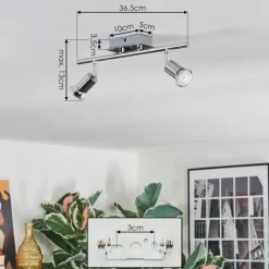 hofstein Spots Et Projecteurs|Ilaro Plafonnier, Spot de plafond Chrome, 2 lumières