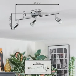 hofstein Spots Et Projecteurs|Ilaro Plafonnier, Spot de plafond Chrome, 3 lumières