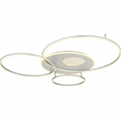 Luminaires Globo Lighting Éclairage Led|Invertina Plafonnier LED Argenté, 1 lumière, Télécommandes