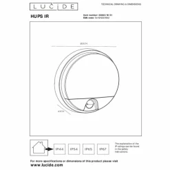 IR Lampe murale d´extérieur Luminaires Lucide LED Blanc, 1 lumière, Détecteur de mouvement