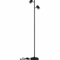 Luminaires Globo Lighting Lampadaires Et Lampes Sur Pied|James Lampadaire Noir, 2 lumières