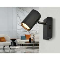 Luminaires Globo Lighting Spots Et Projecteurs|James Plafonnier, Spot de plafond, Applique murale, Spot mural Noir, 1 lumière