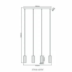 Luminaires Globo Lighting Suspensions|James Suspension Blanc, 4 lumières
