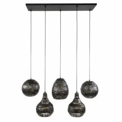 hofstein Suspensions|Jamprestes Suspension Brun, Noir, 5 lumières