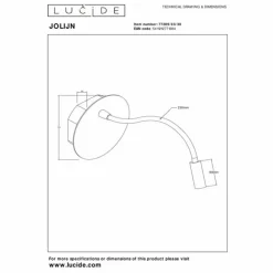 Luminaires Lucide Éclairage Led|JOLIJN Applique murale LED Noir, 1 lumière