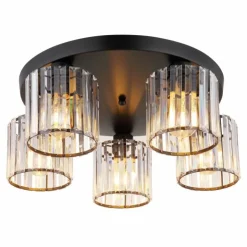 Luminaires Globo Lighting Plafonniers|Jordana Plafonnier Noir, 5 lumières