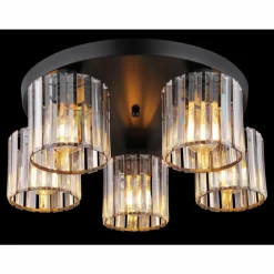 Luminaires Globo Lighting Plafonniers|Jordana Plafonnier Noir, 5 lumières