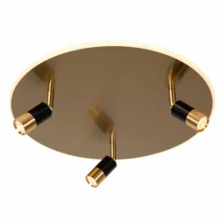 Luminaires Lucide Éclairage Led|JUBEL Plafonnier LED Laiton, 3 lumières