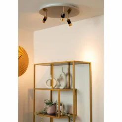 Luminaires Lucide Éclairage Led|JUBEL Plafonnier LED Laiton, 3 lumières