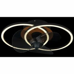 Karen Ventilateur de plafond lumineux Luminaires Globo Lighting LED Écru, Noir, 1 lumière, Télécommandes