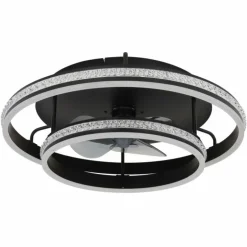 Kendall Ventilateur de plafond lumineux Luminaires Globo Lighting LED Noir, 1 lumière, Télécommandes
