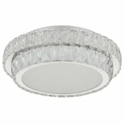 Luminaires Globo Lighting Éclairage Led|Klara Plafonnier LED Chrome, 1 lumière, Télécommandes
