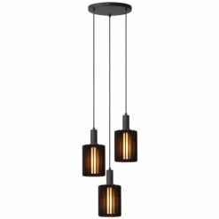 Luminaires Lucide Suspensions|LAMBRES Suspension Noir, 3 lumières
