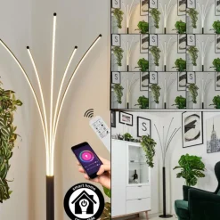 Lampadaire Bakersfield LED Noir, Blanc, 1 lumière