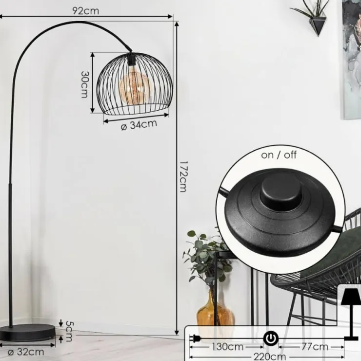 hofstein Lampadaires Et Lampes Sur Pied|Lampadaire Espairo Noir, 1 lumière