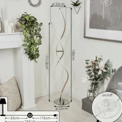 hofstein Lampadaires Et Lampes Sur Pied|Lampadaire Henrichemont LED Chrome, Nickel mat, 1 lumière