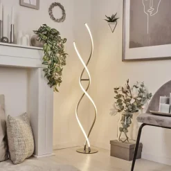 hofstein Lampadaires Et Lampes Sur Pied|Lampadaire Henrichemont LED Chrome, Nickel mat, 1 lumière