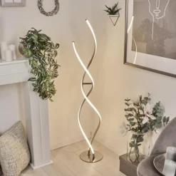 hofstein Lampadaires Et Lampes Sur Pied|Lampadaire Henrichemont LED Chrome, Nickel mat, 1 lumière