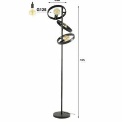 hofstein Lampadaires Et Lampes Sur Pied|Lampadaire Hover Anthracite, 3 lumières
