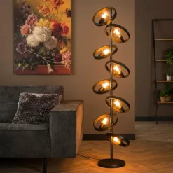hofstein Lampadaires Et Lampes Sur Pied|Lampadaire Hover Anthracite, 8 lumières
