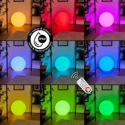 Lampadaire Loural LED Nickel mat, 1 lumière, Télécommandes, Changeur de couleurs