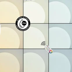 Lampadaire Loural LED Nickel mat, 1 lumière, Télécommandes, Changeur de couleurs