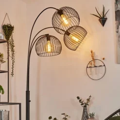 hofstein Lampadaires Et Lampes Sur Pied|Lampadaire Mossay Noir, 3 lumières