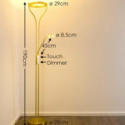 hofstein Éclairage Led|Lampadaire à vasque Donna LED Laiton, 2 lumières